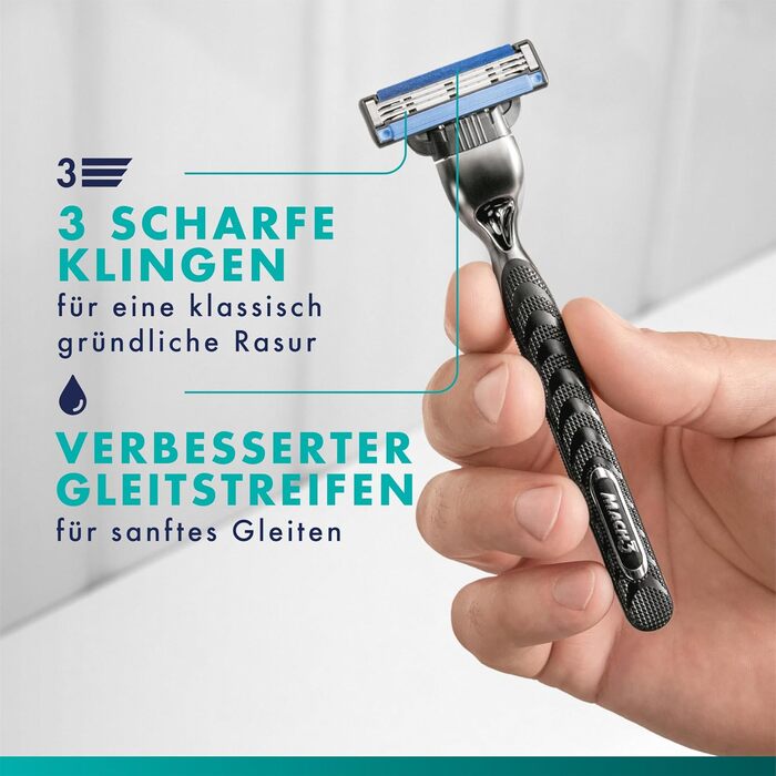 Смінні леза для чоловічої бритви Gillette Mach 3 Original, сині, 28 шт