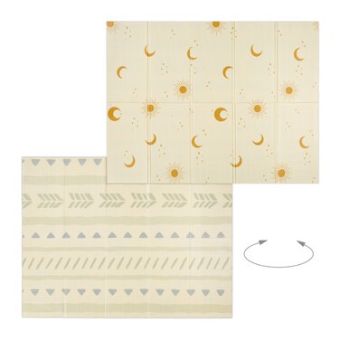 Relaxdays Foldable Play Mat Sun, Moon & Patterns