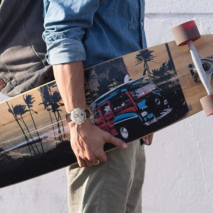 Чоловічий годинник з механічним годинником, водостійкий хронограф, бізнес, військовий, спортивний годинник з шкіряним ремінцем, елегантний подарунок для чоловіків