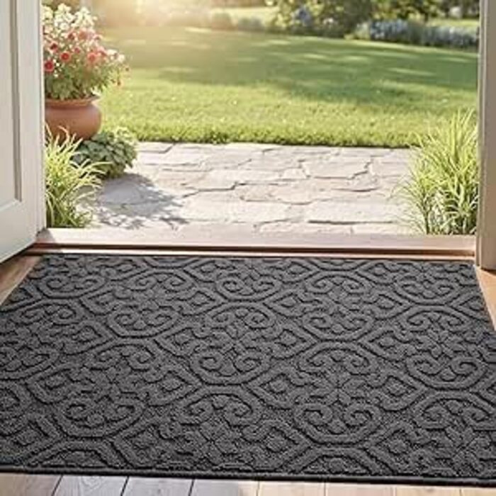 При Entrance килимок DEXI 60x90 см, протиковзний вбираючий килим для входу, передпокою та тераси, антрацит
