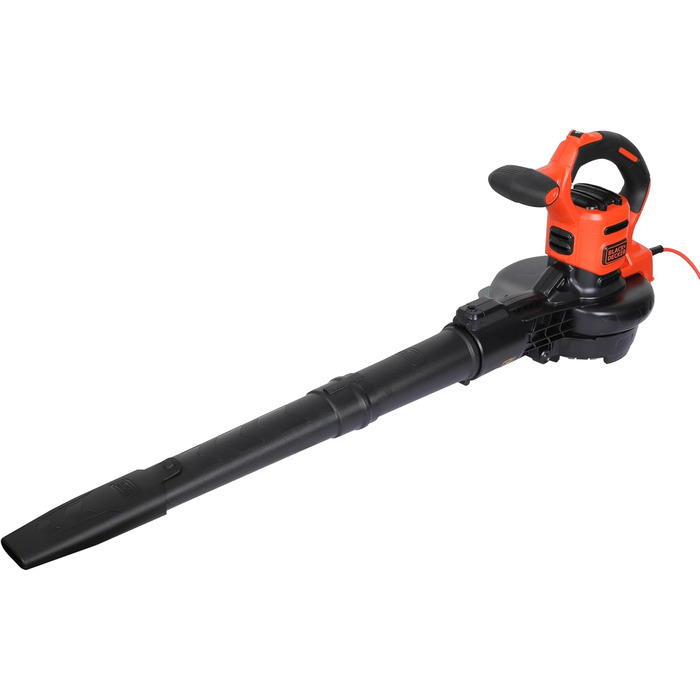 BLACK+DECKER 3-в-1 акумуляторний садовий пилосос-видувка 3000 Вт з подрібнювачем, рюкзаком-мішком 72 л, регульованою потужністю, для терас і доріжок (BEBLV300)