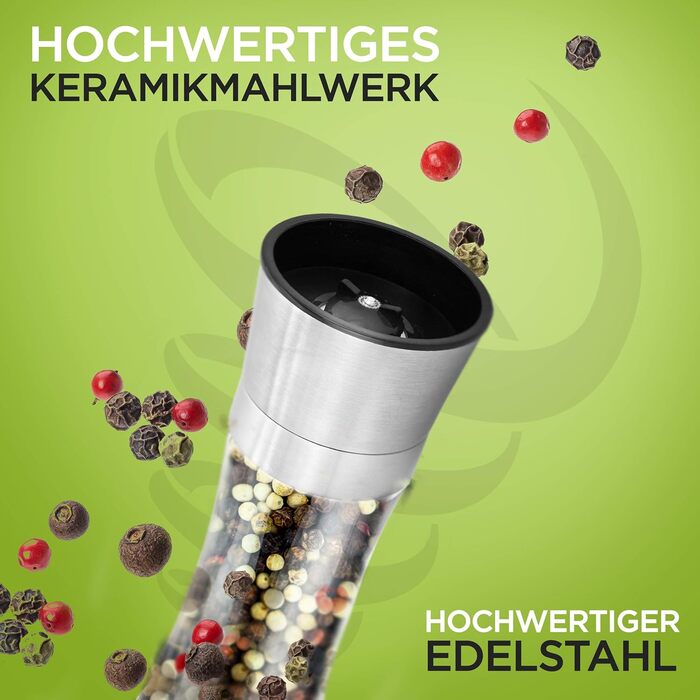 Набір для солі та перцю з керамічним млином: преміум-якість, нержавіюча сталь, для кухні