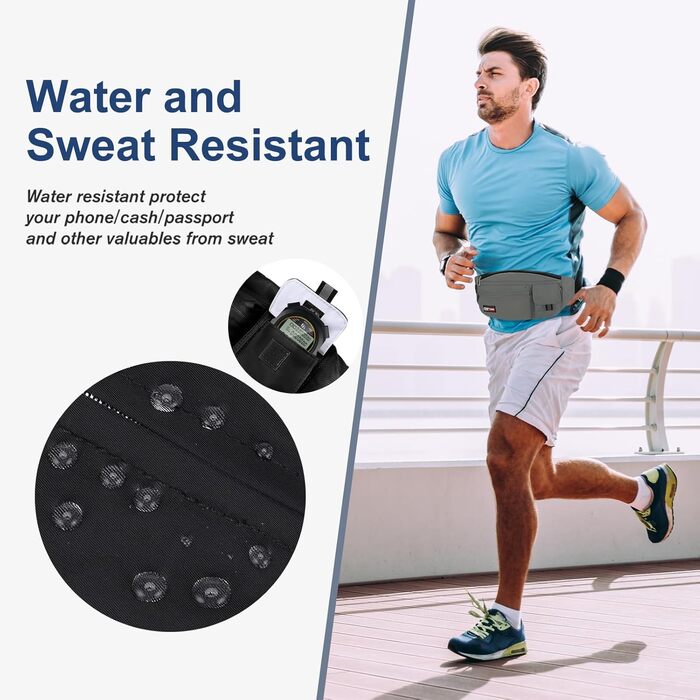 MAXTOP Поясна сумка через плече для чоловіків та жінок, спортивна, водонепроникна, для подорожей, фітнесу, йоги, бігу (Зелена)