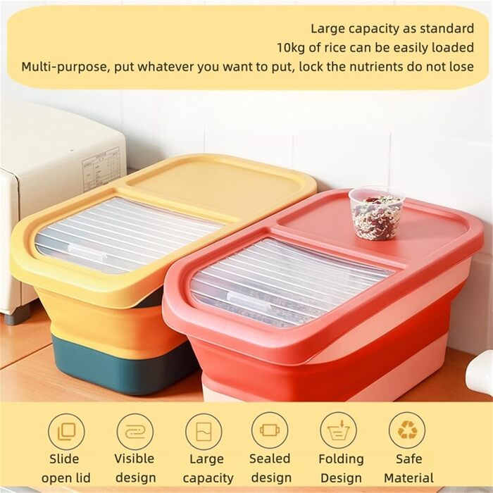 Контейнер для корму для собак та котів, складний, вологостійкий, 10 кг, зелений