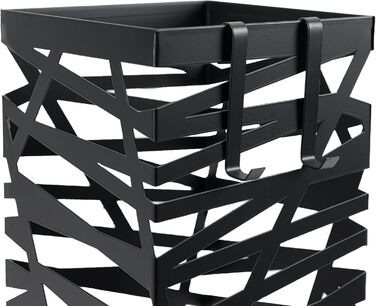 Dönges Maxi Metal Umbrella Stand with Drip Tray & Hooks - Space-Saving, Elegant Black - Ideal for Entryway & Foyer Decoration