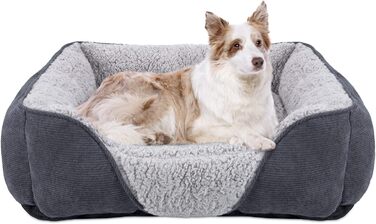 JOEJOY Dog Bed - Medium & Large Dogs, Dog Basket, Washable - Fluffy Dog Bed, Non-Slip Dog Beds & Baskets, Plush Dog Basket for Dogs and Cats (L76×61×23 cm)