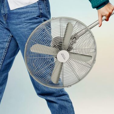 Вентилятор Cecotec EnergySilence 620 RetroDesk: 40 Вт, діаметр 30.5 см, 4 лопаті, 3 швидкості, осциляція, регулювання висоти, сталевий підстав, максимальна безпека