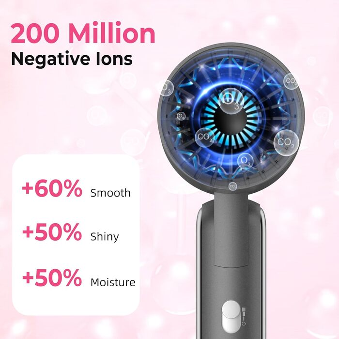 Набір для укладки волосся 6 в 1 Atopskins: фен-щітка, плойка, іонізація, 1000W (сірий)