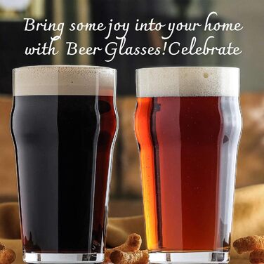 LAV Premium Pint Beer Glasses, 6-Piece Set, 570ml, 100% LEAD-FREE Pint Glasses, Craft Beer Glasses Set, Beer Glass, Beer Glasses, Bier Glas, Bierglaeser, Water Glasses, Long Drink Glasses, Juice Glasses