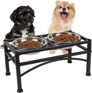 Підвищена годівниця для собак Funkeen - набір з 3 шт. з нержавіючої сталі, подвійні знімні миски, для корму та води, підходить для середніх собак