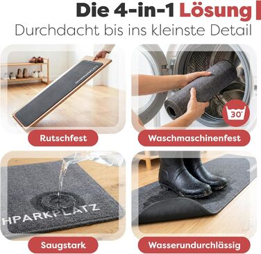 Килимок для дому 40x60 см, стійкий до прання - ідеальний розмір для вхідних дверей. Килимок для входу, привітальний напис та сердечко (Мінімалістичний)