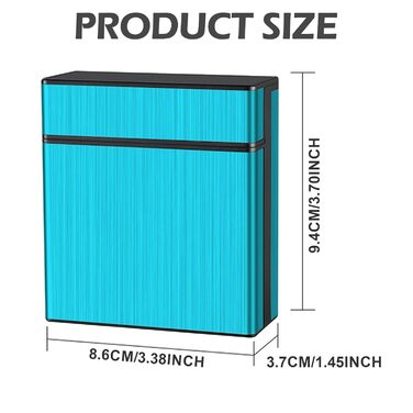 Металеве тютюнопакувальник для 40 сигарет, великий, з магнітною кришкою, сигаретна коробка XXL, для жінок та чоловіків (блакитний)