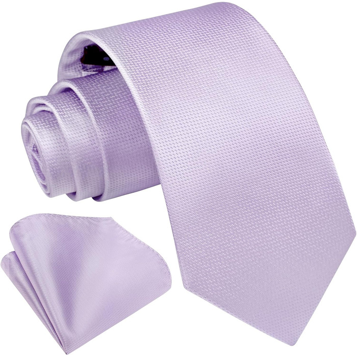 Набір краваток Enlision для чоловіків: однотонні краватки та кишеньковий хустинка. Класичний стиль для весілля, ділових зустрічей та особливих подій. (Фіолетовий)