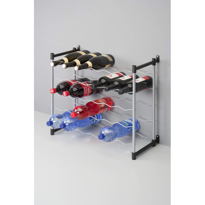 Metaltex Bottle Rack, Metal, Grey, For 72 Bottles (Suitable for 30 Bottles)