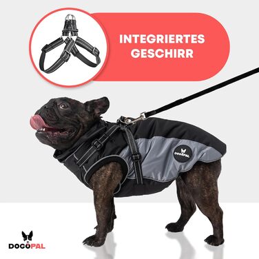 DOGOPAL Raincoat for Dogs with Integrated Harness – Waterproof Dog Raincoat, Windproof Dog Coat, Reflective Rain Jacket for Small & Large Dogs, High Visibility (Gray, #3)