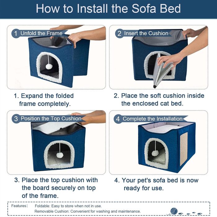 Будиночок для котів FURRYPAWS - затишний будиночок для котів для дому та вулиці, ідеальний для котів та кошенят, стабільна конструкція, сірий, на 2 котів