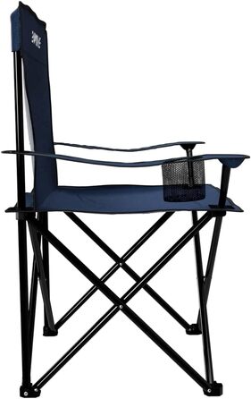 Складний стілець 24MOVE® блакитний для кемпінгу, риболовлі з підсклянником - садовий, розкладний стілець для відпочинку, поліестер, для вулиці та дому