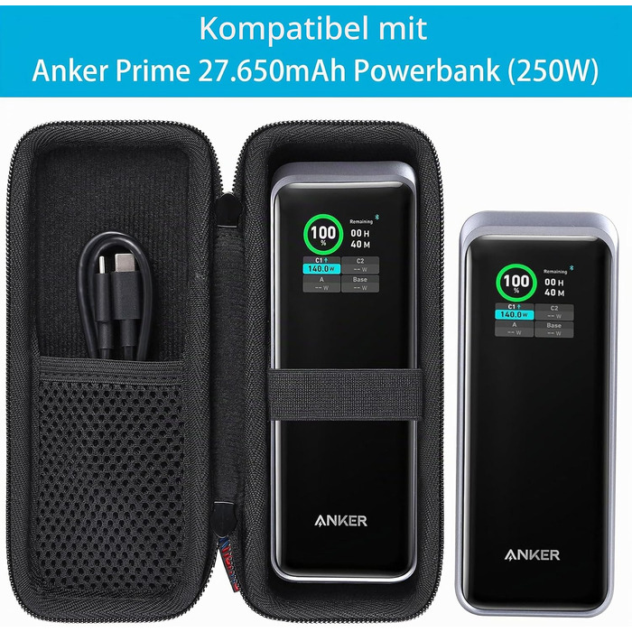 Чохол-зарядний кейс Khanka для Anker Laptop PowerBank 25,000mAh (165W) та Prime 27,650mAh (250W), захисна дорожня сумка для моделей A1695/A1340