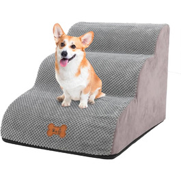 Сходинки для собак маленьких порід, 3 сходинки, 40 см, знімна та миюча, з м'якого пінополіуретану, антиковзкі, для котів та собак, для ліжка/дивану/автомобіля