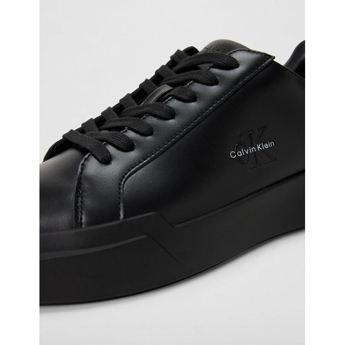 Чоловічі кросівки Calvin Klein Cupsole з товстою підошвою, шнурівка, шкіра, чорний колір, 43 EU