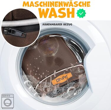 Ортопедичне ліжко для собак Lovpet® з подушкою та мискою, 3 іграшки, для малих, середніх та великих собак, знімний та пральний чохол, 91x71x22 см