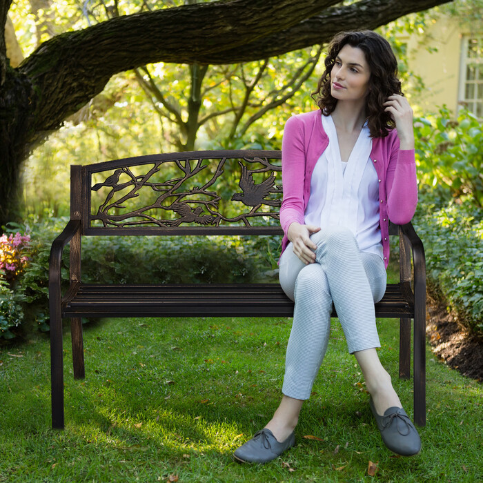 Relaxdays Garden Bench - Bird Design