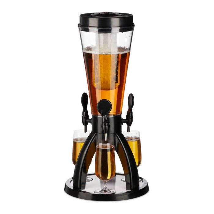 Relaxdays 4 l Beer Tower with 3 Taps