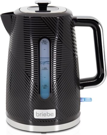 Набір для сніданку: тостер на 2 підсмажування, 7 рівнів підсмажування та бездротовий чайник 1,7 л, 2200 Вт, чорний, BPA-free, сучасний дизайн