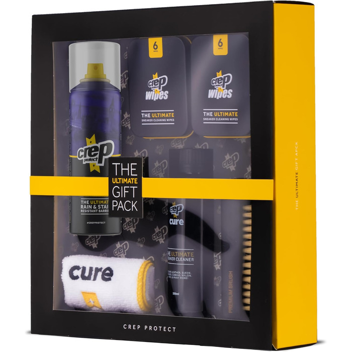 Crep Protect The Ultimate Shoe Care Gift Package – Shoe Protection Spray – Sneaker Cleaner – Quick Cleaning Wipes – Premium Brush and Microfiber Cloths