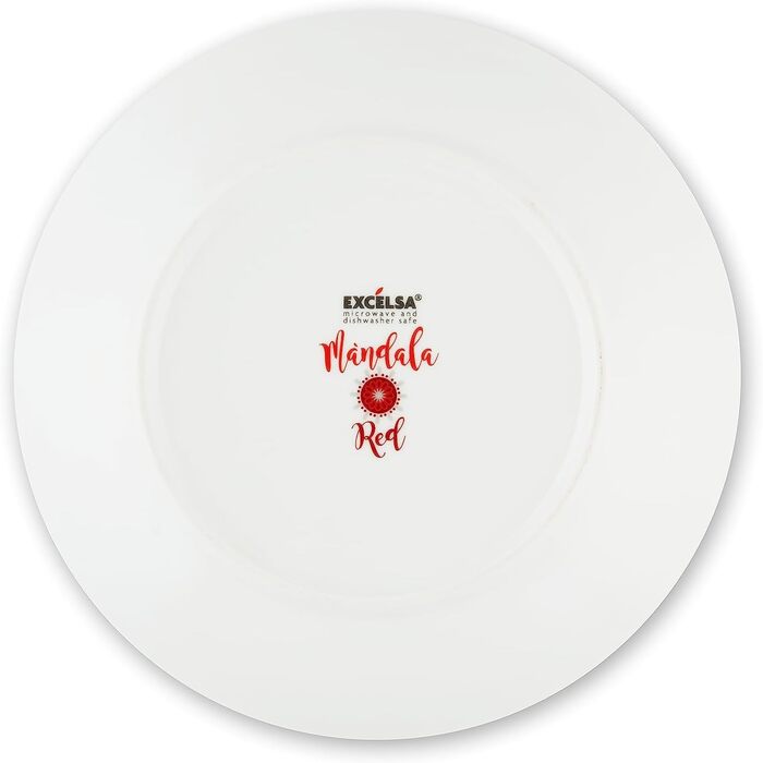 Excelsa Mandala Червоний Сервіз для Столу, 18-Piece, Порцеляна