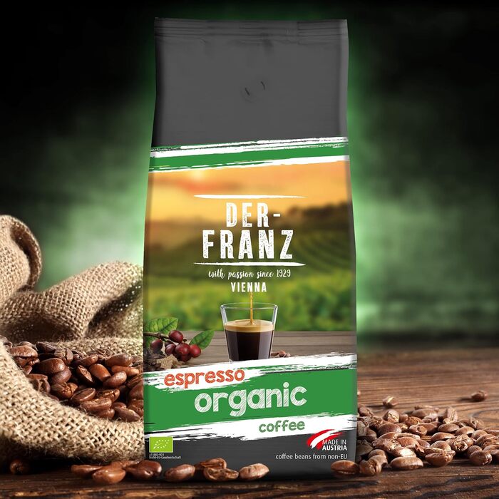 Органічна кава в зернах Der-Franz Espresso Bio, 1000 г