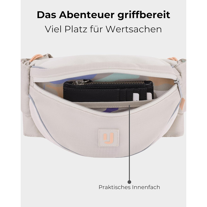 Чоловіча та жіноча поясна сумка Johnny Urban Jimmy 2в1 - рюкзак, водонепроникна, для фестивалів, багатофункціональна (пісок)