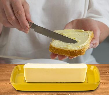 Farmhouse Ceramic Butter Dish with Lid, Large Sunflower Butter Dish