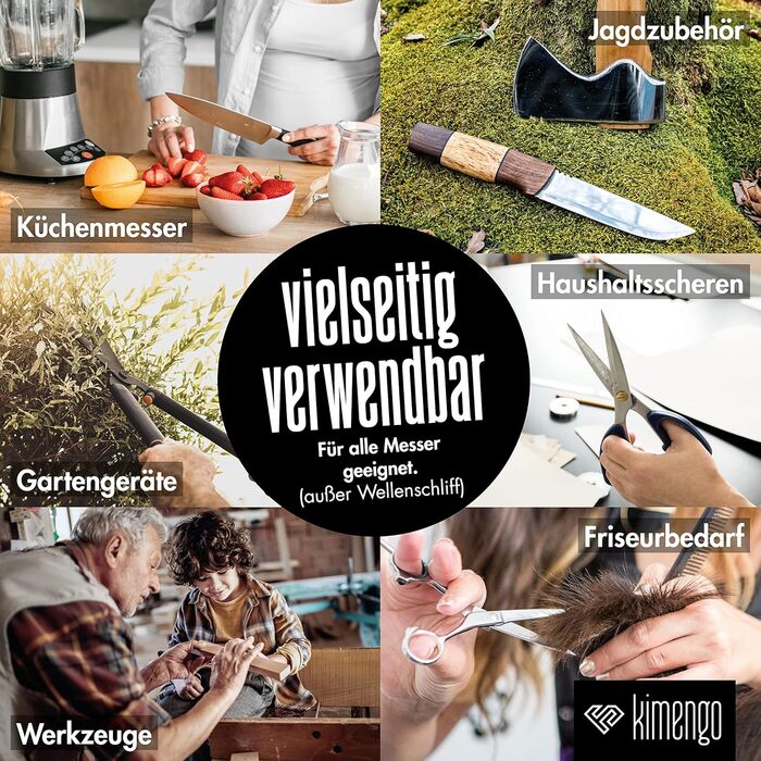 Набір для заточування ножів [PROFI SET] Schleifstein: двосторонній точильний камінь 1000/4000, підставка, eBook, точило для ножів