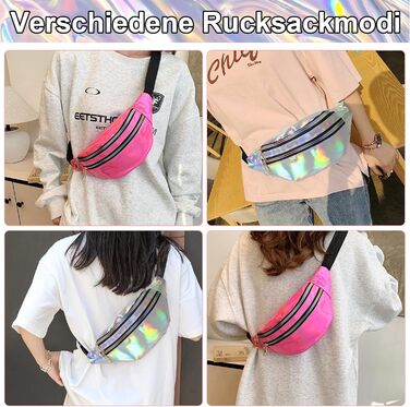 Дві жіночі поясні сумки/бананки: срібло + рожевий, водонепроникні, для активного відпочинку, подорожей та вечірок