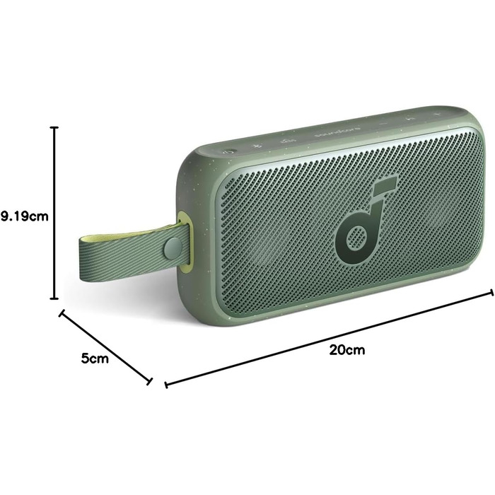 Soundcore Motion 300: Бездроковий портативний Bluetooth-динамік з BassUp, SmartTune, 30W, 13 годин, IPX7, для саду, кемпінгу та подорожей (зелений)