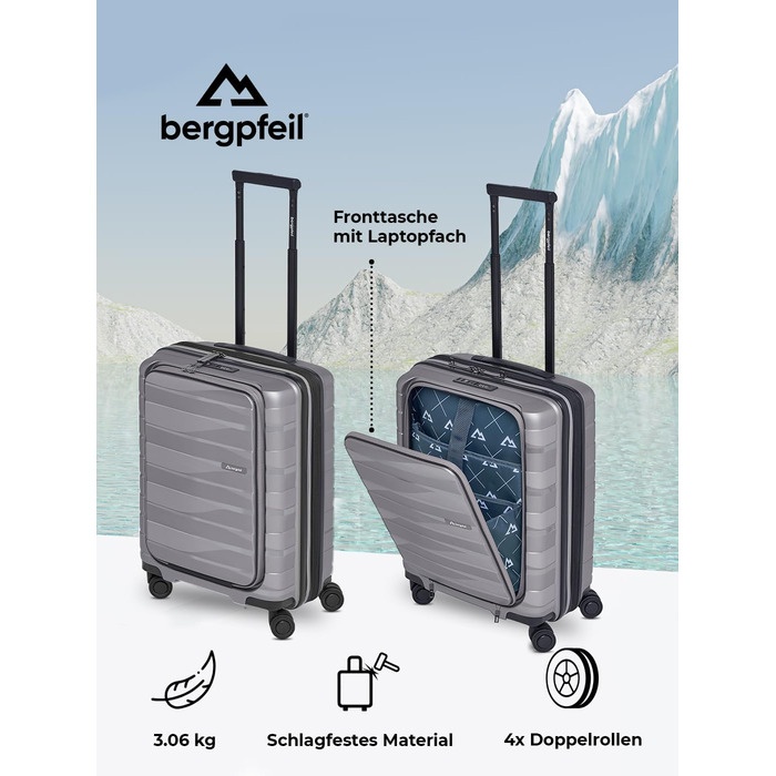 Чемодан середнього розміру з жорстким корпусом | Розкладний валіза-тележка 45 x 27 x 66 см з високоякісного поліпропілену | Унісекс, вага 3,7 кг | Подвійні колеса & TSA-замок (для подорожей) | Відсік для ноутбука (55 см)