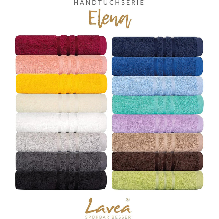 Набір рушників Lavea Elena: 10 рушників (рапсовий жовтий) – 100% бавовна, м'які, швидковисихаючі, Oeko-Tex