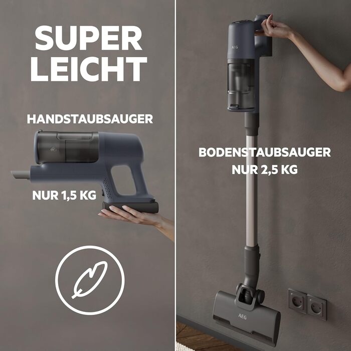 Бездротовий акумуляторний пилосос AEG 6000, 21.6V, 40 хв роботи, потужність 103 000 об/хв, серія 6000, колір блакитний