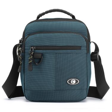 Чоловіча сумка на плечі BAGZY: велика нагрудна сумка-рюкзак для роботи, навчання та подорожей (579grün)