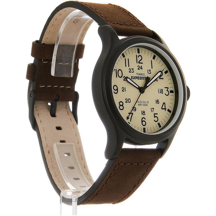 Годинник наручний Timex Expedition Scout – унісекс, кварц, аналоговий, ремінець з нейлону, коричневий/білий