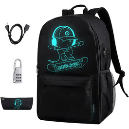 Шкільний рюкзак для хлопчика BSTcentelha з USB-портом та зарядкою, чорний