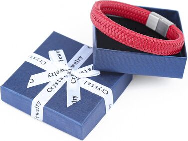 Чоловічий шкіряний браслет Armand, 21 см. Чорний, зелений, червоний, білий. Ідеальний подарунок на День батька.