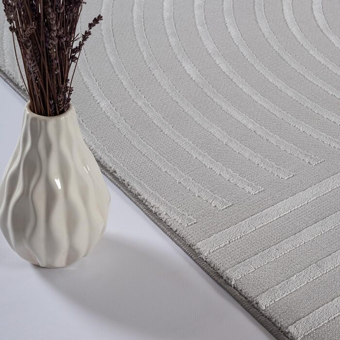 Килим Knight Luxuriöser Wohnzimmerteppich: Елегантний килим для вітальні з коротким м'яким ворсом, 3D-ефект, сірий, 80 x 150 см