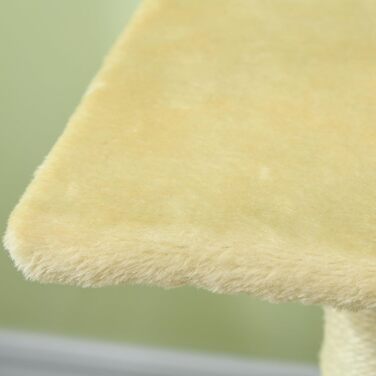 Кігтеточка PawHut для котів, 52 см, з 2 рівнями, з іграшкою-м'ячиком, сізал, кремово-білий, 40x35x72 см