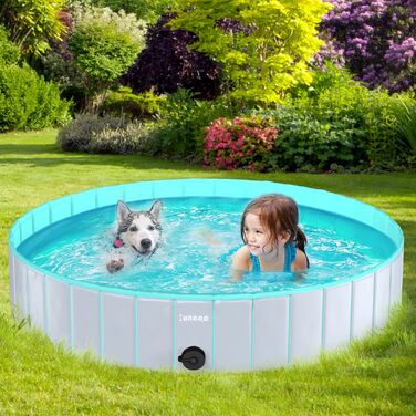 Dog Pool for Large Dogs, Foldable Swimming Pool Splash Pool Dog, Portable PVC Dog Pool Bathtub Dog Swimming Pool for Large Small Dogs, (Light Green, XL (160 x 30 cm))