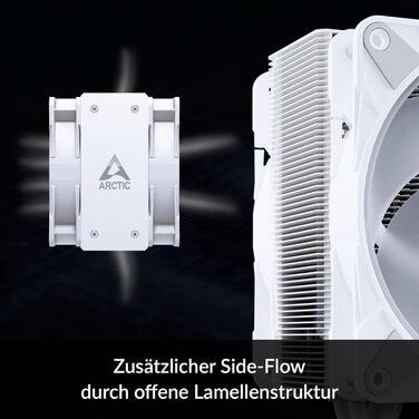 ARCTIC Freezer 36 A-RGB: Кулер для CPU з Push-Pull вентиляторами та RGB підсвіткою для Intel/AMD, Single-Tower, 2 вентилятори 120 мм, 200-2000 rpm, гідродинамічне підшипник, з термопастою MX-6 (білий)