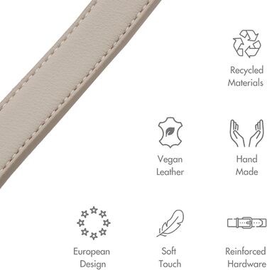 Нашийник для собак Nina Woof Milan з веганської шкіри, м'який, регульований, з крокодиловим тисненням, розмір M (38–48 см)