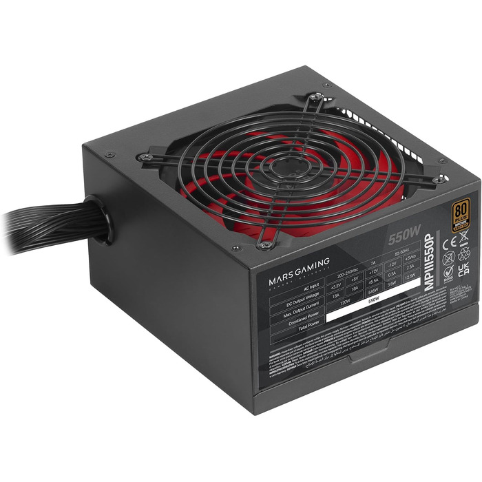Блок живлення Mars Gaming MPIII550P ATX, 550W, 80 Plus Bronze, білий