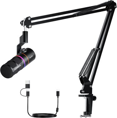 Мікрофон COMICA EJoy D10: Динамічний USB/XLR з RGB-підсвічуванням та шумозаглушенням